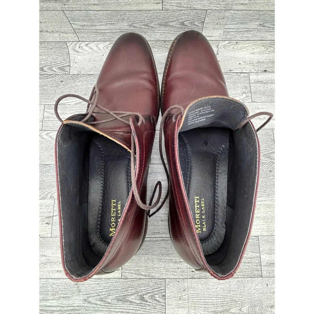 Moretti Black Label Mens‎ Glen Burgundy Leather Chukka Boots B5800M Size 13 D